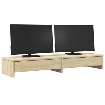 vidaXL Βάση Οθόνης με Συρτάρια Sonoma Δρυς 100x27x15 εκ. Επεξεργ. Ξύλο