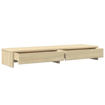 vidaXL Βάση Οθόνης με Συρτάρια Sonoma Δρυς 100x27x15 εκ. Επεξεργ. Ξύλο