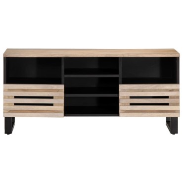 vidaXL Έπιπλο Τηλεόρασης 100x34x46cm από Μασίφ Ξύλο Μάνγκο 1 τεμ.