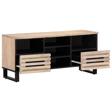 vidaXL Έπιπλο Τηλεόρασης 100x34x46cm από Μασίφ Ξύλο Μάνγκο 1 τεμ.