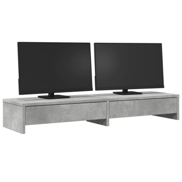 vidaXL Βάση Οθόνης με Συρτάρια Γκρι Σκυρ. 100x27x15 εκ. Επεξεργ. Ξύλο
