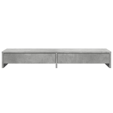 vidaXL Βάση Οθόνης με Συρτάρια Γκρι Σκυρ. 100x27x15 εκ. Επεξεργ. Ξύλο