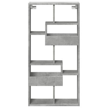 vidaXL Ντουλάπι Τοίχου Γκρι Σκυρ. 50x15x100cm Επεξεργασμένο Ξύλο 1 τεμ.