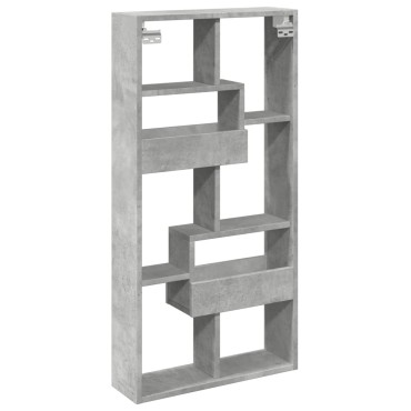 vidaXL Ντουλάπι Τοίχου Γκρι Σκυρ. 50x15x100cm Επεξεργασμένο Ξύλο 1 τεμ.