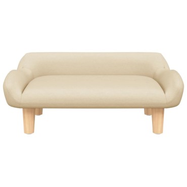 vidaXL Καναπές Παιδικός κρεμ 70x40x24cm από Ύφασμα 1 τεμ.
