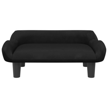 vidaXL Καναπές Παιδικός Μαύρο 70x40x24cm Βελούδινος 1 τεμ.