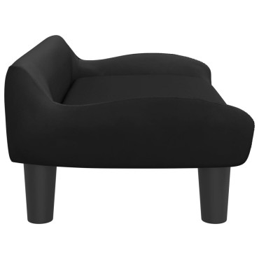 vidaXL Καναπές Παιδικός Μαύρο 70x40x24cm Βελούδινος 1 τεμ.