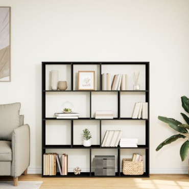 vidaXL Βιβλιοθήκη Μαύρο 132x29x141,5cm από Επεξεργασμένο Ξύλο 1 τεμ.