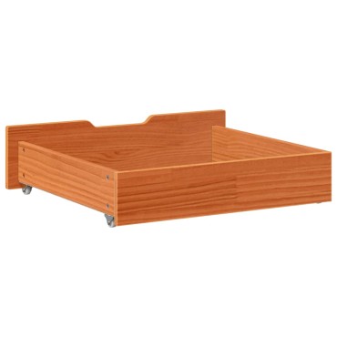 vidaXL Συρτάρια Κρεβατιού 2 τεμ 75x55x17 εκ. Καφέ Κεριού Μασίφ Πεύκο