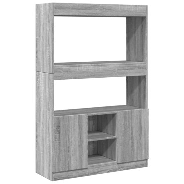 vidaXL Ντουλάπι Γκρι Sonoma 92x33x140cm από Επεξεργασμένο Ξύλο 1 τεμ.