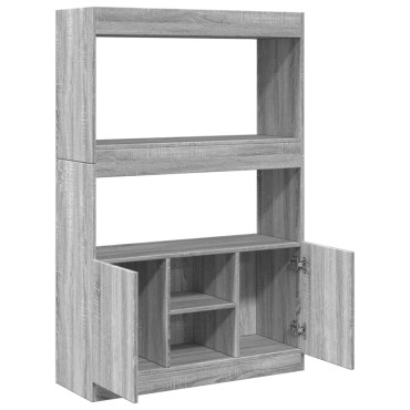 vidaXL Ντουλάπι Γκρι Sonoma 92x33x140cm από Επεξεργασμένο Ξύλο 1 τεμ.