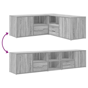 vidaXL Γωνιακό Έπιπλο Γκρι Sonoma 200x40x45cm από Επεξεργ. Ξύλο 1 τεμ.