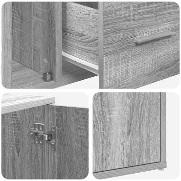 vidaXL Γωνιακό Έπιπλο Γκρι Sonoma 200x40x45cm από Επεξεργ. Ξύλο 1 τεμ.