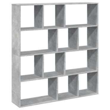 vidaXL Βιβλιοθήκη Γκρι Σκυροδέματος 132x29x141,5cm Επεξεργασμένο Ξύλο 1 τεμ.