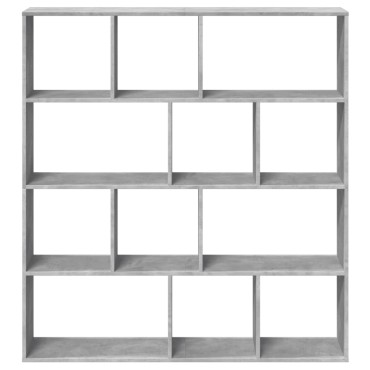 vidaXL Βιβλιοθήκη Γκρι Σκυροδέματος 132x29x141,5cm Επεξεργασμένο Ξύλο 1 τεμ.