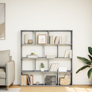 vidaXL Βιβλιοθήκη Γκρι Sonoma 132x29x141,5cm από Επεξεργασμένο Ξύλο 1 τεμ.