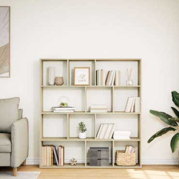 vidaXL Βιβλιοθήκη Χρώμα Sonoma Δρυς 132x29x141,5cm Επεξεργασμένο Ξύλο 1 τεμ.