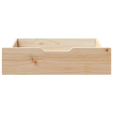 vidaXL Συρτάρια Κρεβατιού με Ροδάκια 2 τεμ. 75x55x17 εκ. Μασίφ Πεύκο
