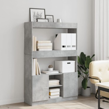 vidaXL Ντουλάπι Γκρι Σκυρ. 92x33x140cm από Επεξεργασμένο Ξύλο 1 τεμ.