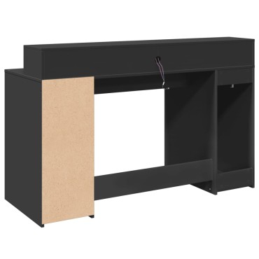 vidaXL Γραφείο με LED Μαύρο 140x55x91cm από Επεξεργασμένο Ξύλο 1 τεμ.