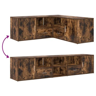 vidaXL Γωνιακό Έπιπλο Καπνιστή δρυς 200x40x45cm από Επεξεργ. Ξύλο 1 τεμ.
