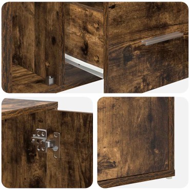 vidaXL Γωνιακό Έπιπλο Καπνιστή δρυς 200x40x45cm από Επεξεργ. Ξύλο 1 τεμ.