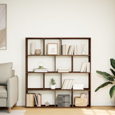vidaXL Βιβλιοθήκη Καφέ Δρυς 132x29x141,5cm από Επεξεργασμένο Ξύλο 1 τεμ.