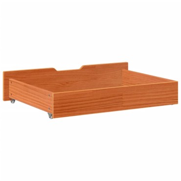 vidaXL Συρτάρια Κρεβατιού 2 τεμ 85x55x17 εκ. Καφέ Κεριού Μασίφ Πεύκο