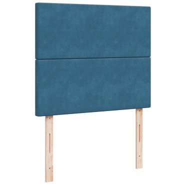 vidaXL Κρεβάτι Boxspring με Στρώμα Σκούρο Μπλε 120x190 εκ. Βελούδινο