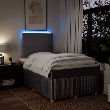 vidaXL Κρεβάτι Boxspring με Στρώμα Taupe 120x190cm Υφασμάτινο 1 τεμ. - Μονό