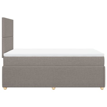 vidaXL Κρεβάτι Boxspring με Στρώμα Taupe 120x190cm Υφασμάτινο 1 τεμ. - Μονό