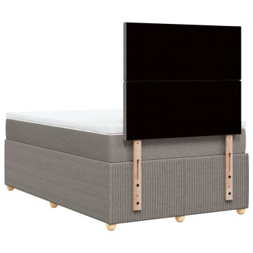 vidaXL Κρεβάτι Boxspring με Στρώμα Taupe 120x190cm Υφασμάτινο 1 τεμ. - Μονό