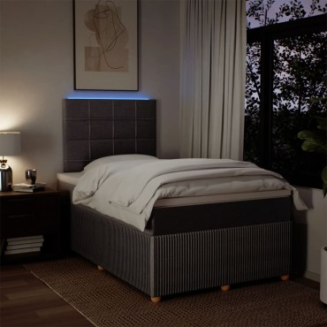 vidaXL Κρεβάτι Boxspring με Στρώμα Taupe 120x190cm Υφασμάτινο 1 τεμ. - Μονό
