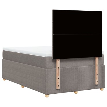 vidaXL Κρεβάτι Boxspring με Στρώμα Taupe 120x190cm Υφασμάτινο 1 τεμ. - Μονό