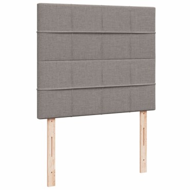 vidaXL Κρεβάτι Boxspring με Στρώμα Taupe 120x190cm Υφασμάτινο 1 τεμ. - Μονό
