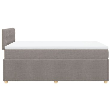 vidaXL Κρεβάτι Boxspring με Στρώμα Taupe 120x190cm Υφασμάτινο 1 τεμ. - Μονό