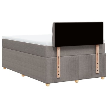 vidaXL Κρεβάτι Boxspring με Στρώμα Taupe 120x190cm Υφασμάτινο 1 τεμ. - Μονό
