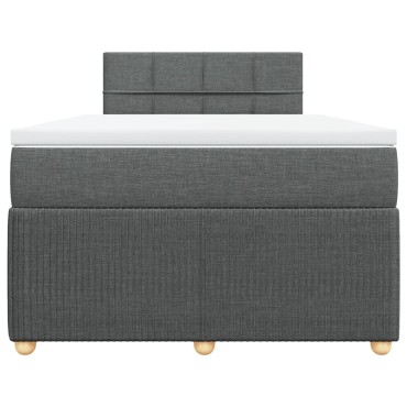 vidaXL Κρεβάτι Boxspring με Στρώμα Σκούρο Γκρι 120x190 εκ Υφασμάτινο