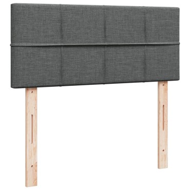 vidaXL Κρεβάτι Boxspring με Στρώμα Σκούρο Γκρι 120x190 εκ Υφασμάτινο