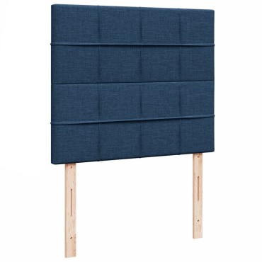 vidaXL Κρεβάτι Boxspring με Στρώμα Μπλε 120x190 εκ. Υφασμάτινο