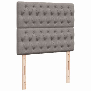 vidaXL Κρεβάτι Boxspring με Στρώμα Taupe 120x190cm Υφασμάτινο 1 τεμ. - Μονό
