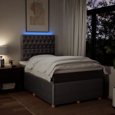 vidaXL Κρεβάτι Boxspring με Στρώμα Taupe 120x190cm Υφασμάτινο 1 τεμ. - Μονό