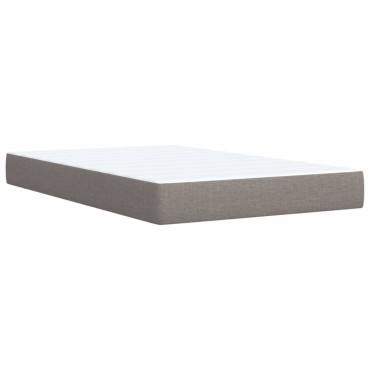 vidaXL Κρεβάτι Boxspring με Στρώμα Taupe 120x190cm Υφασμάτινο 1 τεμ. - Μονό