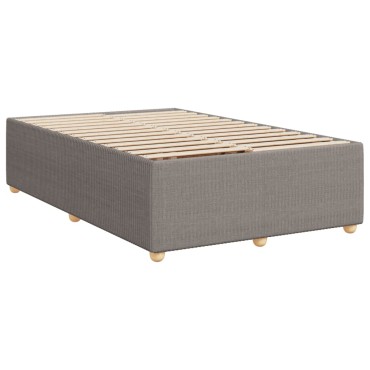vidaXL Κρεβάτι Boxspring με Στρώμα Taupe 120x190cm Υφασμάτινο 1 τεμ. - Μονό