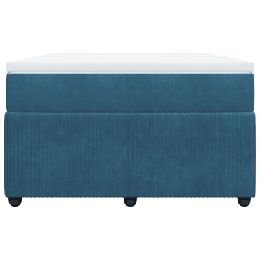 vidaXL Κρεβάτι Boxspring με Στρώμα Σκούρο Μπλε 120x190 εκ. Βελούδινο
