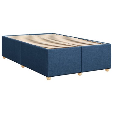 vidaXL Κρεβάτι Boxspring με Στρώμα Μπλε 120x190 εκ. Υφασμάτινο