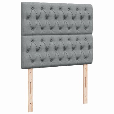 vidaXL Κρεβάτι Boxspring με Στρώμα Ανοιχτό Γκρι 120x190 εκ. Υφασμάτινο