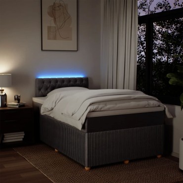 vidaXL Κρεβάτι Boxspring με Στρώμα Taupe 120x190cm Υφασμάτινο 1 τεμ. - Μονό