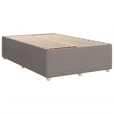 vidaXL Κρεβάτι Boxspring με Στρώμα Taupe 120x190cm Υφασμάτινο 1 τεμ. - Μονό