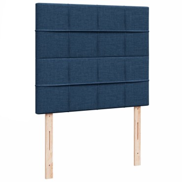 vidaXL Κρεβάτι Boxspring με Στρώμα Μπλε 120x190 εκ. Υφασμάτινο